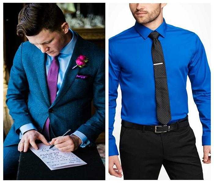 Мужская рубашка с галстуком: цветовые решения, более 50 фото