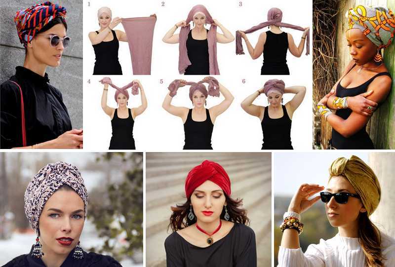 Как завязать платок или шарф на голове