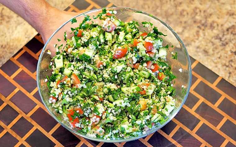 Салат табуле с булгуром и кускусом- пошаговые рецепты ливанского салатика