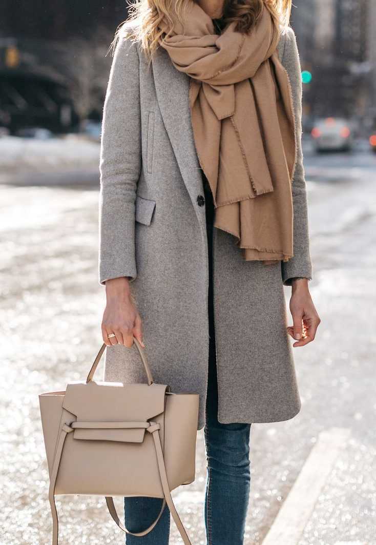 Серое пальто: с чем носить, как сочетать осенью и зимой: фото