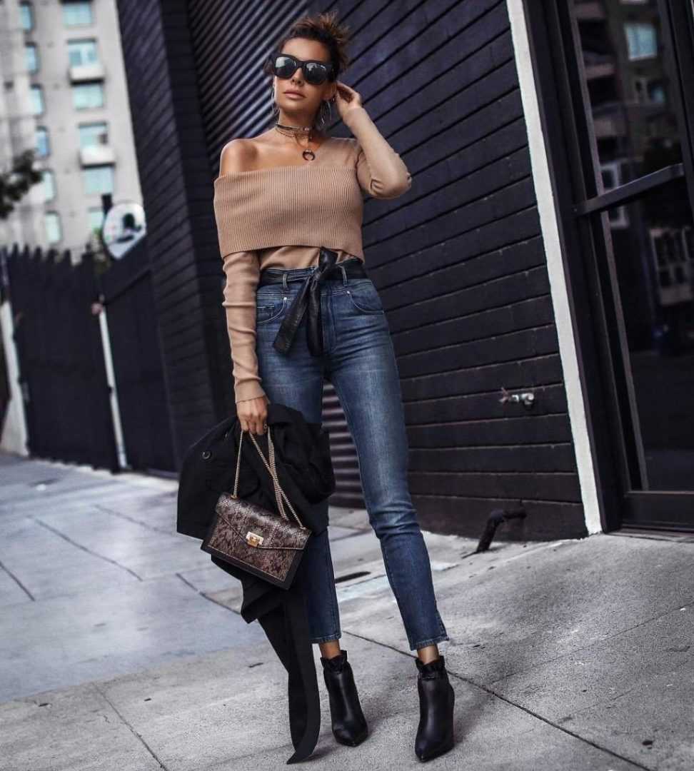 Женские темные джинсы: с чем носить, стильные образы (132 фото)