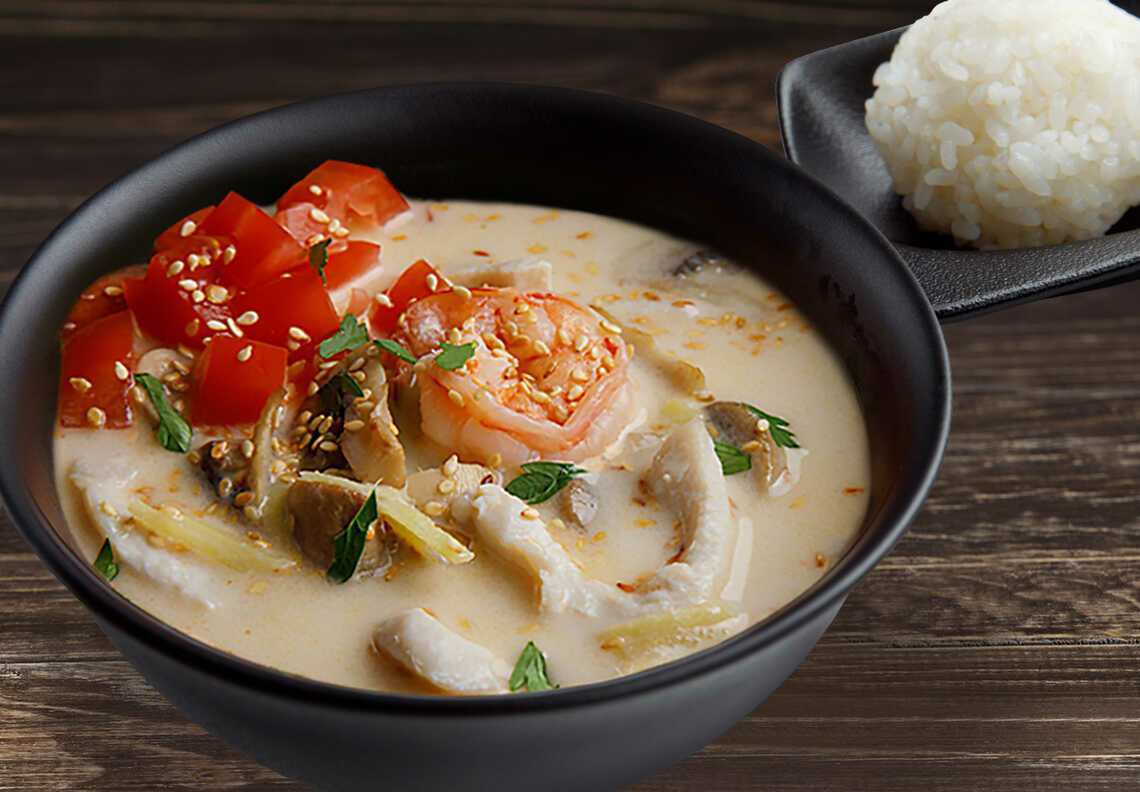 Тайский куриный кокосовый суп tom kha gai - том ка гай