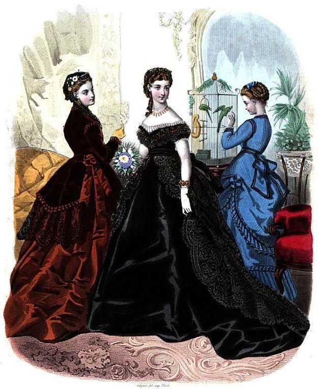 Коллекция модных иллюстраций второй половины XIX века приоткрывает для нас моду той эпохи Давайте посмотрим роскошные платья XIX века