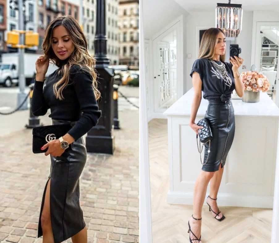 Черное кожаное платье – красивый и практичный наряд, оно выглядит дорого, его можно надеть на работу и на свидание, а самое главное оно никогда не выйдет из моды