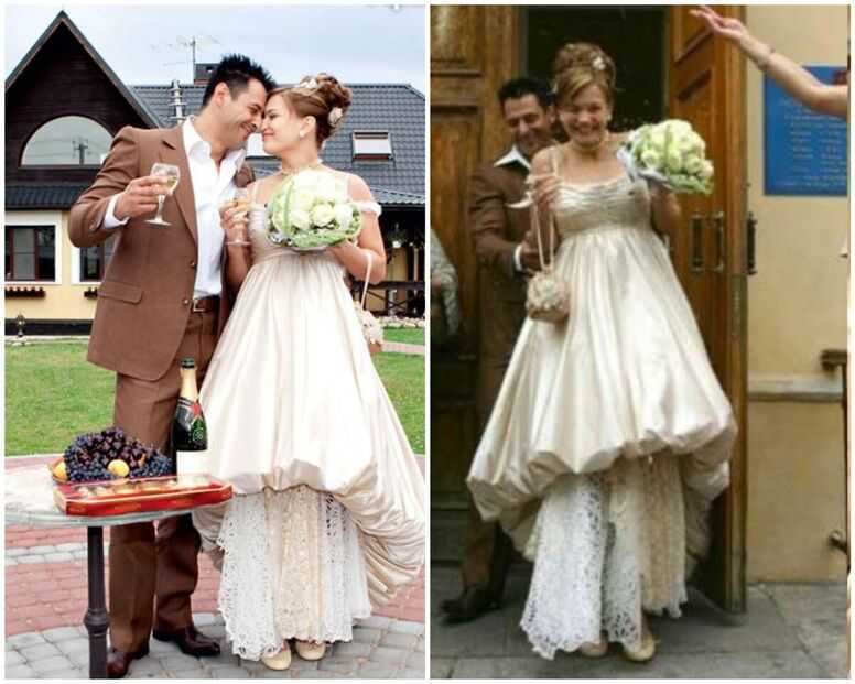 Необычные свадебные платья: чем удивляют звезды +204 фото