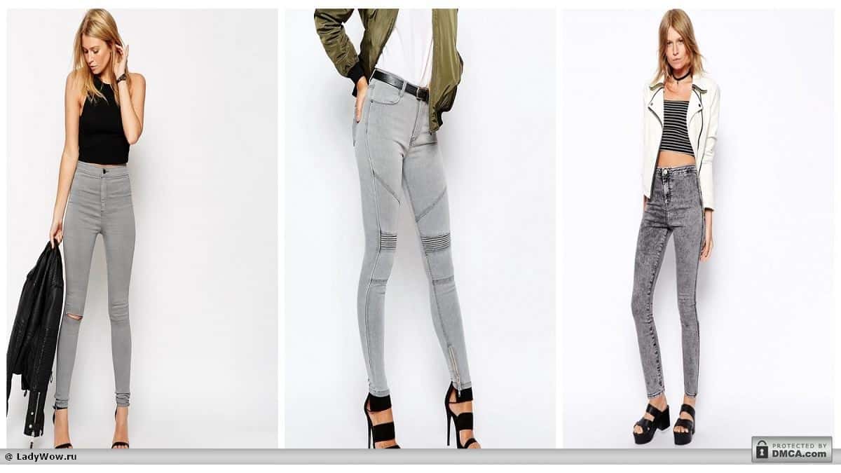 С чем носить серые джинсы - стильные фото-образы на каждый день из pinterest