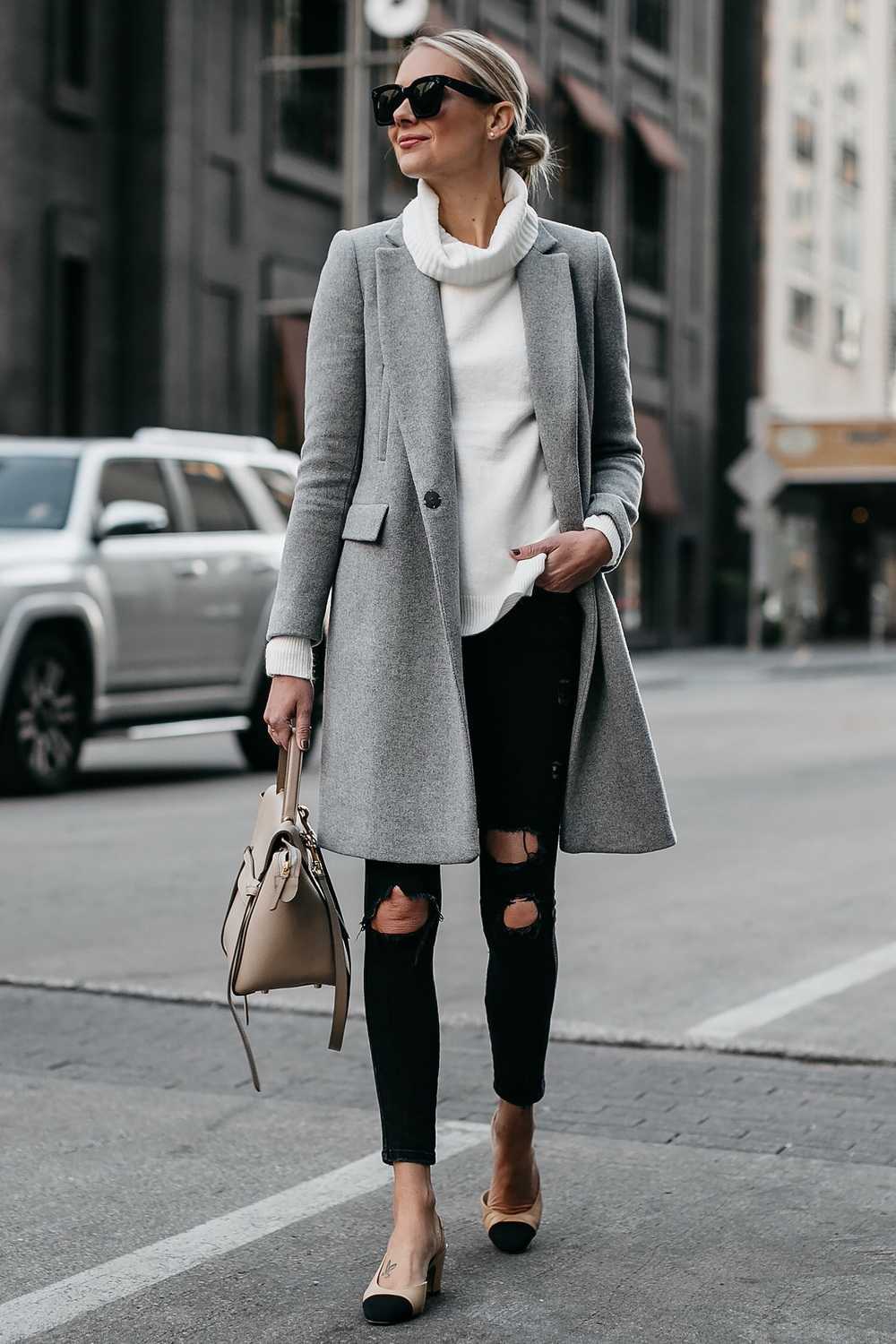 Как стильно носить и сочетать серое пальто